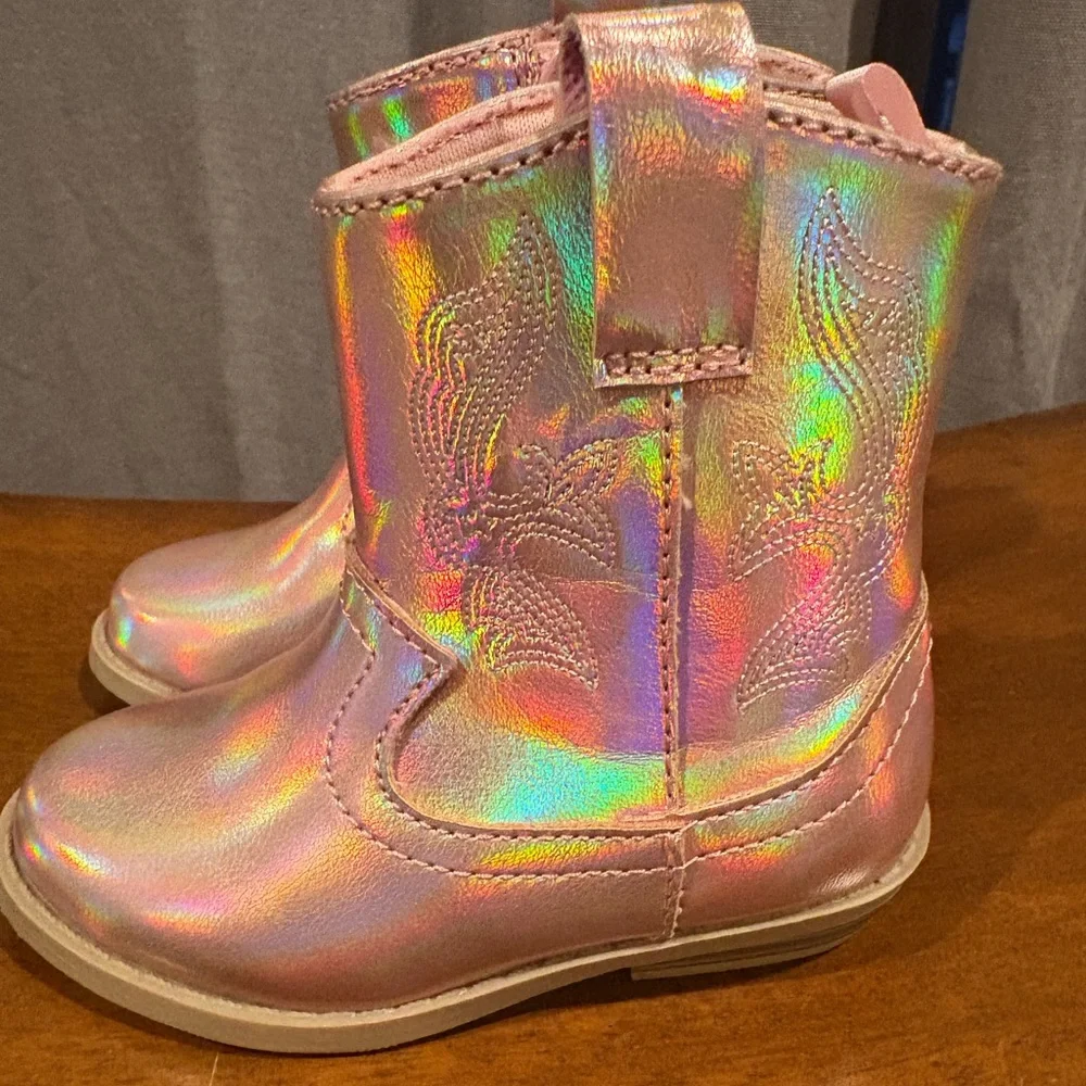 💕🤠Old Navy Pink Metallic Cowboy Boots🤠💕